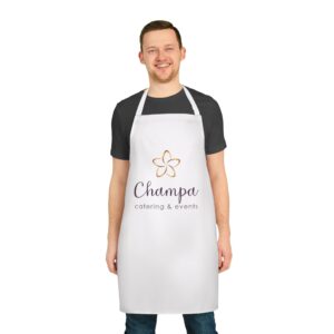 Champa floral logo Apron | Catering & Events kitchen apron