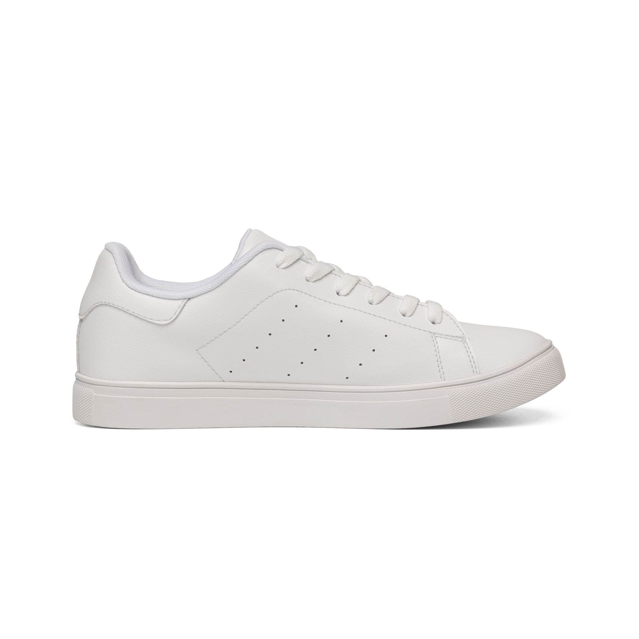 Men's White Low-Top Leather Sneakers — Classic Minimalist Casual Shoes - Image 4