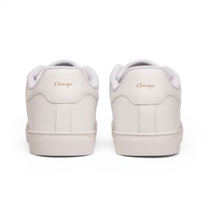 Men's White Low-Top Leather Sneakers — Classic Minimalist Casual Shoes