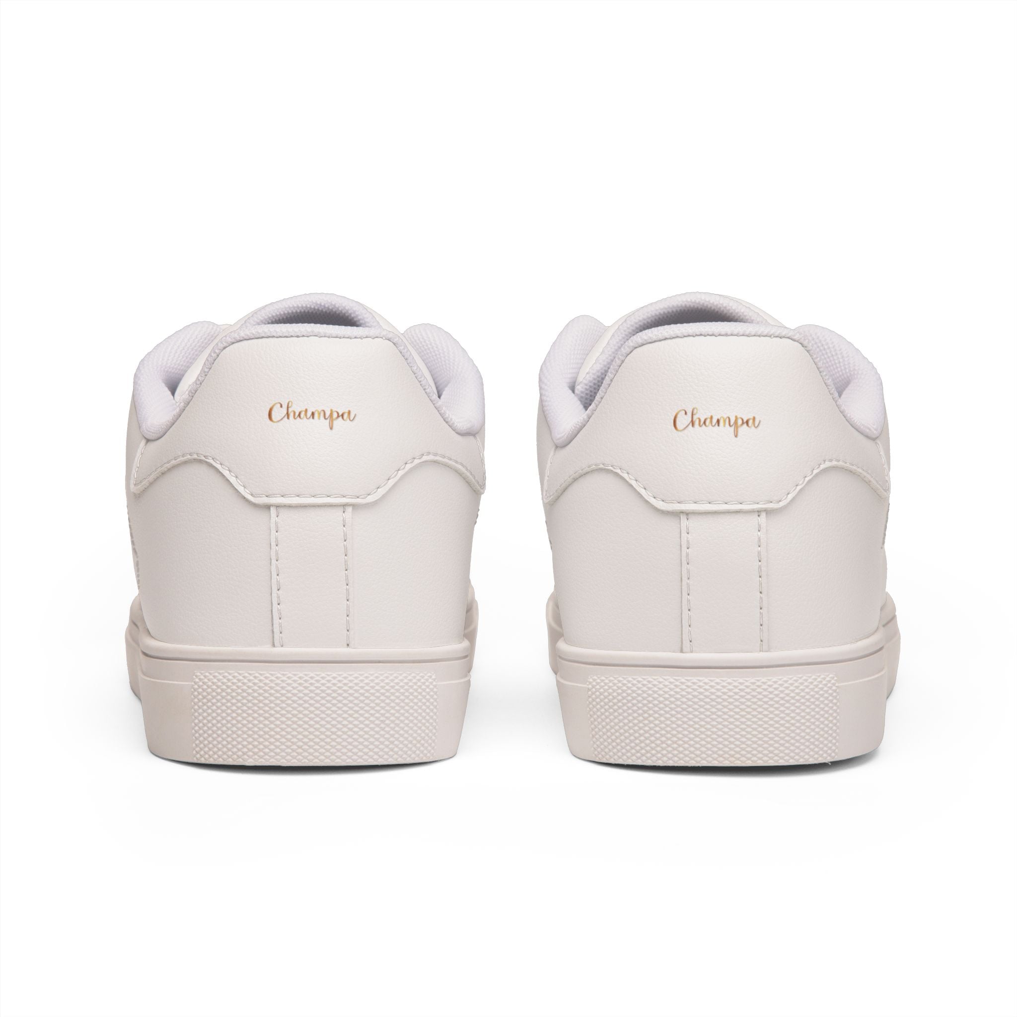 Men's White Low-Top Leather Sneakers — Classic Minimalist Casual Shoes