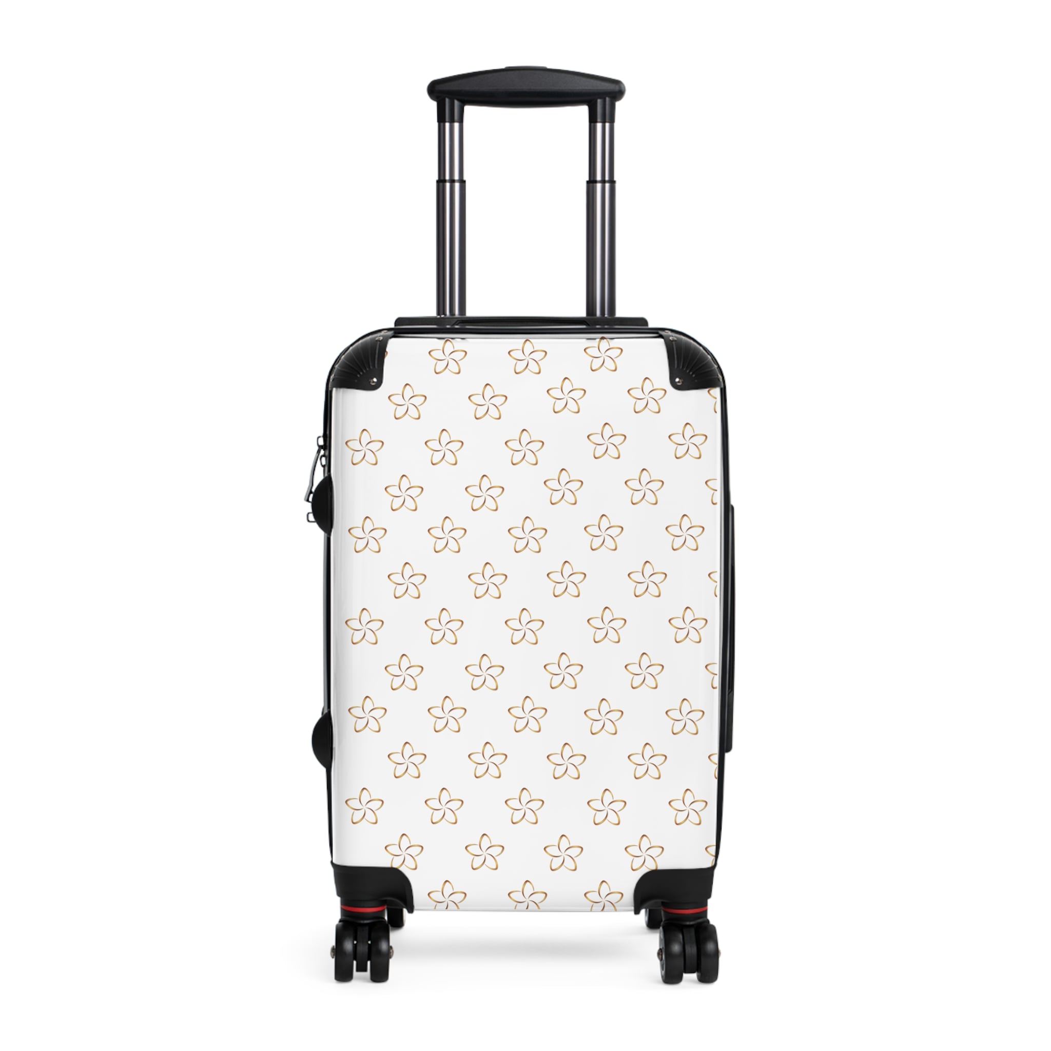 Floral Ditsy Carry-On Suitcase — Beige Mini Flower Pattern Travel Luggage - Image 2