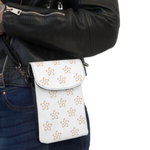 Floral Crossbody Phone Wallet — Small Card Case with Strap