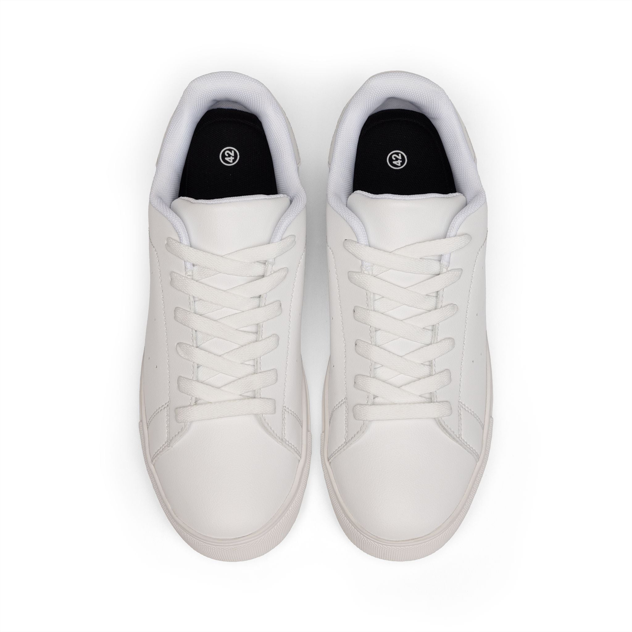 Men's White Low-Top Leather Sneakers — Classic Minimalist Casual Shoes - Image 2