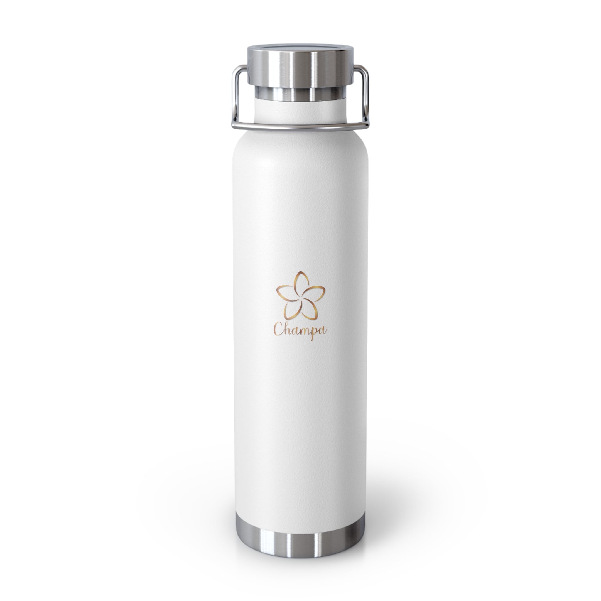 22oz Copper Vacuum Insulated Water Bottle — Stainless Lid, Keeps Drinks Hot & Cold