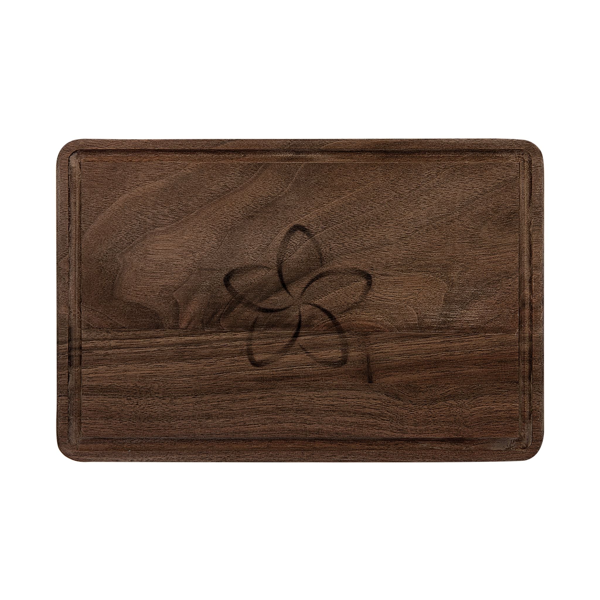 Engraved Plumeria Wooden Cutting Board — Decorative Tropical Flower Serving & Chopping Board - Image 2