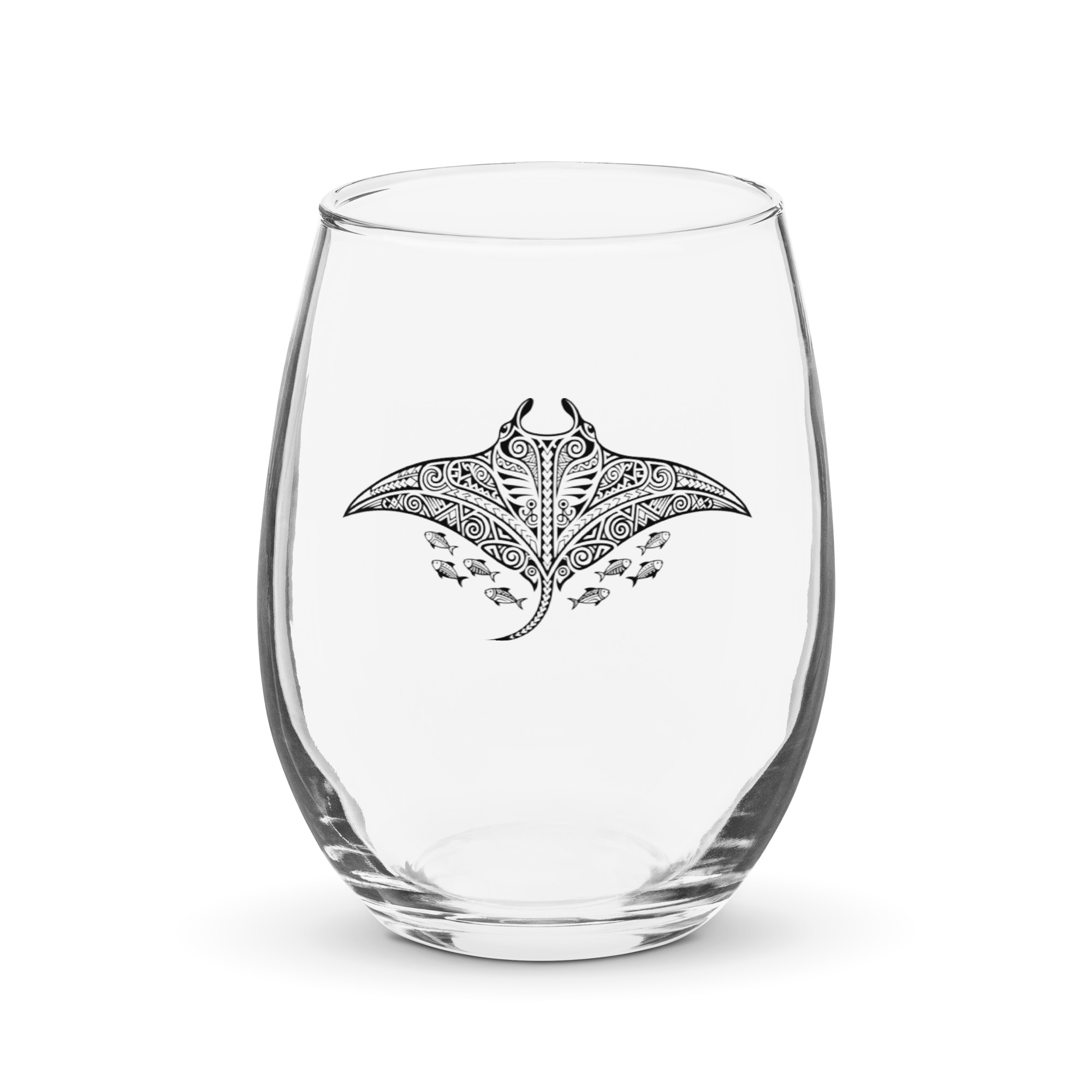 Manta and Friends Stemless Wine Glass